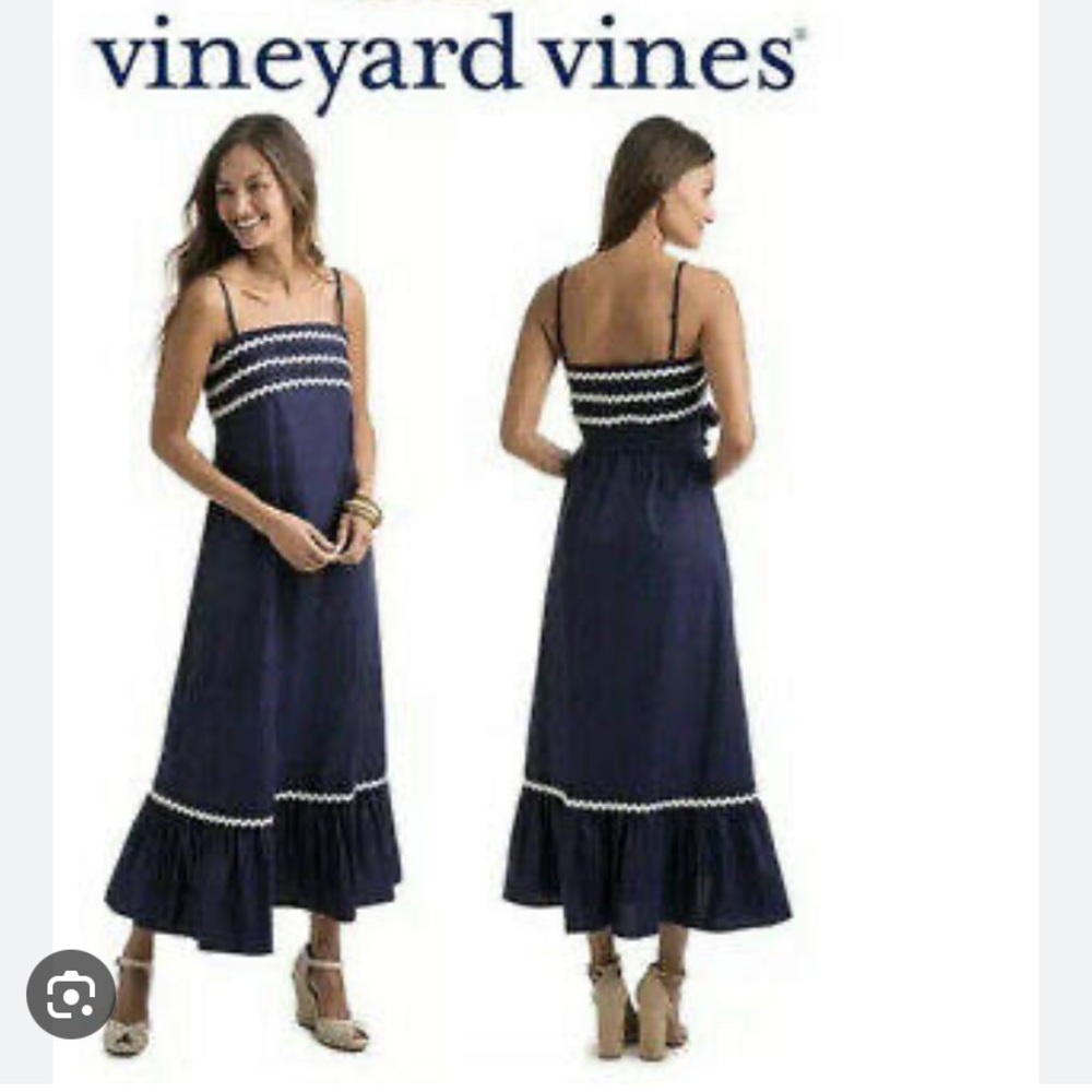 Vineyard Vines navy blue maxi dress size L